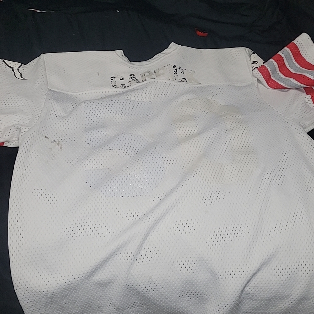 Men's White and Red Sports Jersey